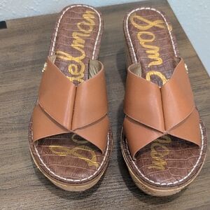 Sam Edelman Brown Cross-Band Sandals
